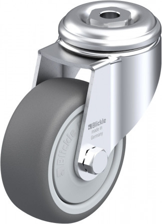 Roulette d’appareil pivotante polyuréthane thermoplastique avec trou central