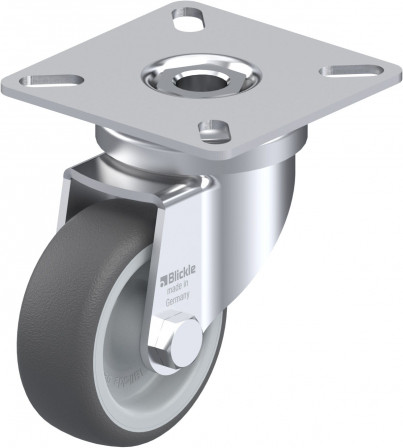 Roulette d’appareil pivotante bandage polyuréthane thermoplastique avec platine à visser