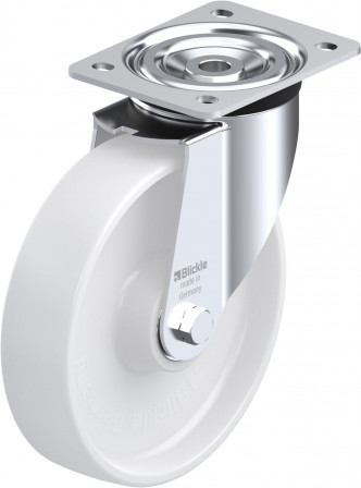 Roulette pivotante polyamide avec platine à visser