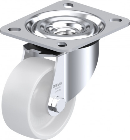 Roulette pivotante polyamide avec platine à visser