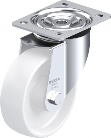 Roulette pivotante polypropylène avec platine à visser