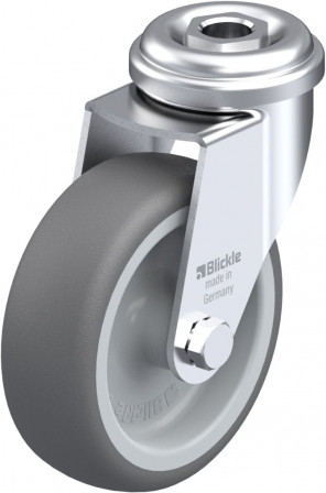 Roulette d’appareil pivotante polyuréthane thermoplastique avec trou central