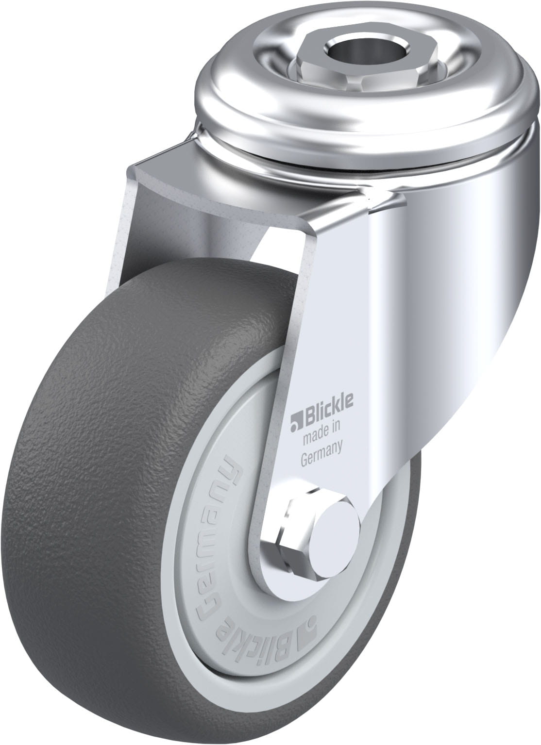 Roulette d’appareil pivotante polyuréthane thermoplastique avec trou central