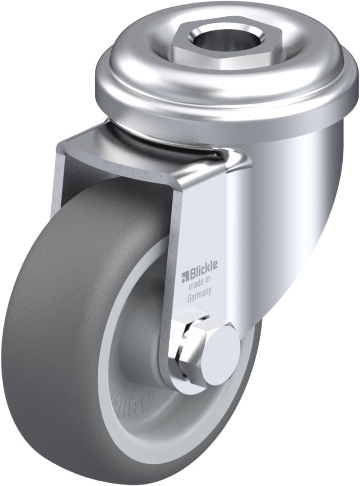 Roulette d’appareil pivotante polyuréthane thermoplastique avec trou central