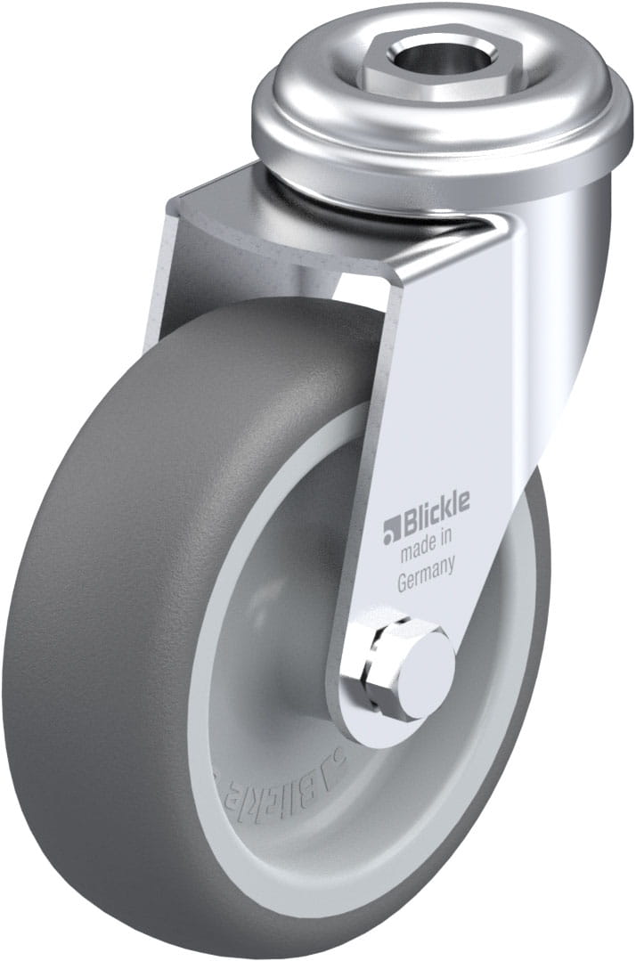 Roulette d’appareil pivotante polyuréthane thermoplastique avec trou central