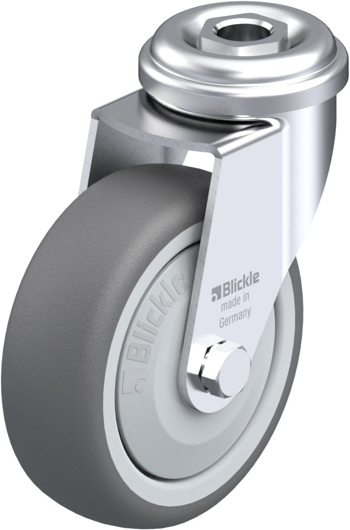 Roulette d’appareil pivotante polyuréthane thermoplastique avec trou central