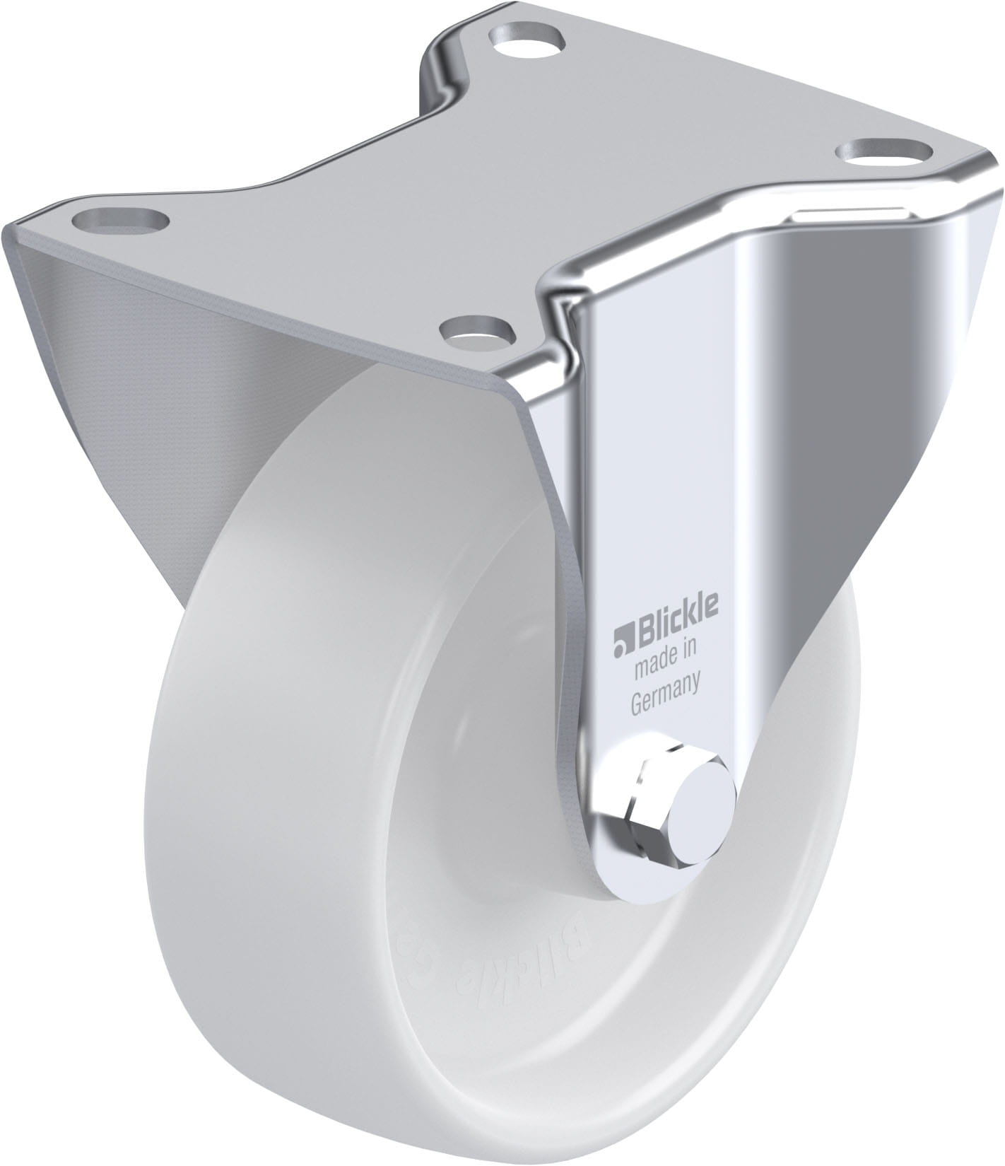 Roulette fixe polyamide avec platine à visser