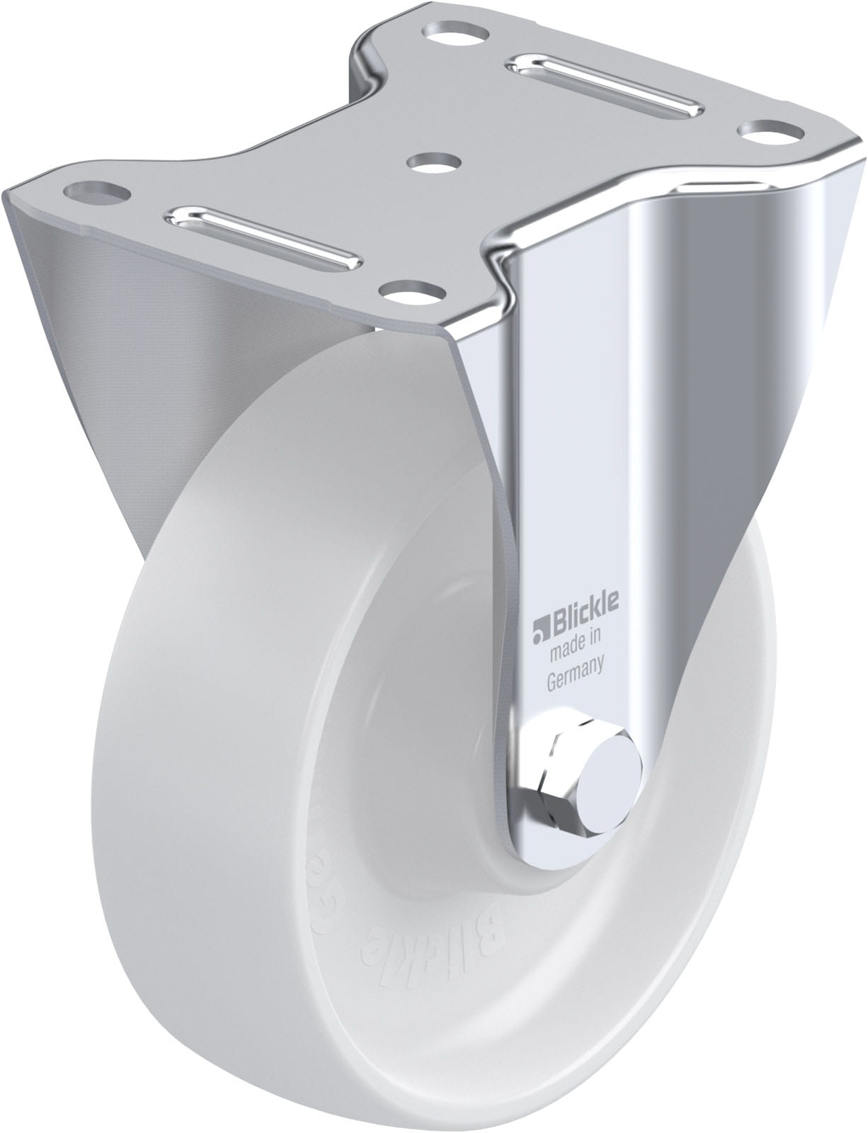 Roulette fixe polyamide avec platine à visser