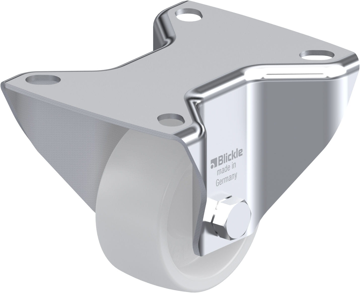 Roulette fixe polyamide avec platine à visser