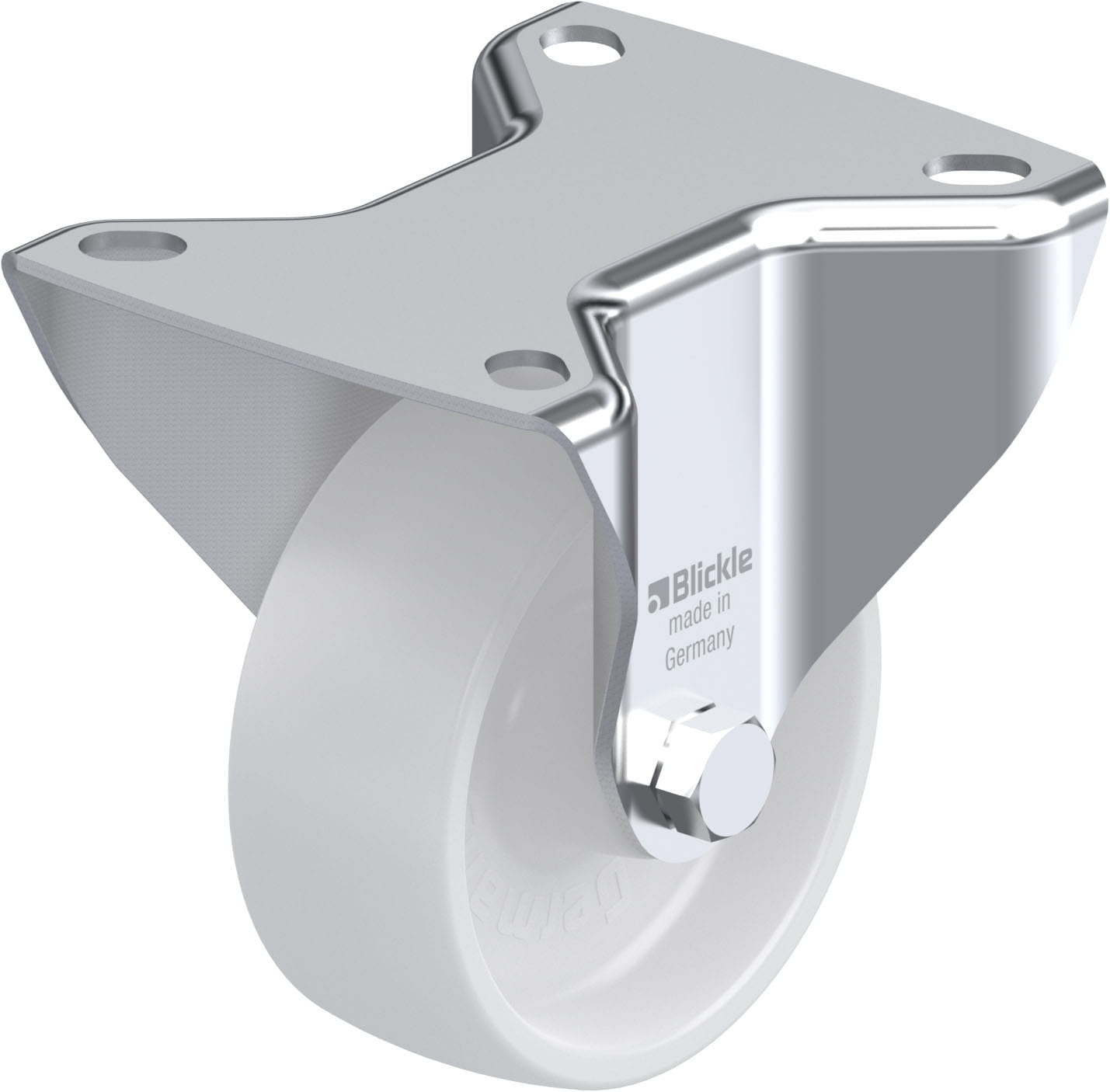 Roulette fixe polyamide avec platine à visser