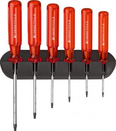 Jeu de tournevis 6 pièces, Torx dans support mural 