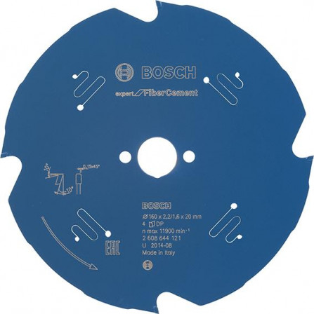 Fraise-scie en carbure 250x2,4/1,8x30 6D TCG Bos UE 1 pièce Expert for Fiber Cement
