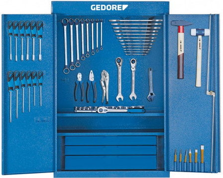 Jeu d'outils Universal 100 pcs. dans une armoire en tôle d'acier 