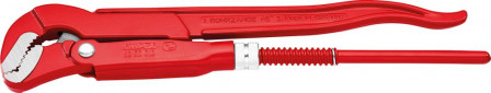 Cle serre-tubes en S revetement poudre, rouge 320 mm 