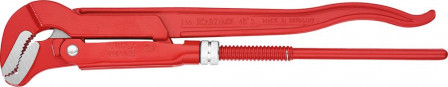 Cle serre-tubes en S revetement poudre, rouge 420 mm 