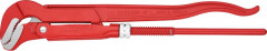 Cle serre-tubes en S revetement poudre, rouge 420 mm