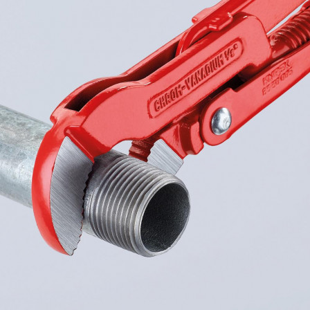 Cle serre-tubes en S revetement poudre, rouge 540 mm 
