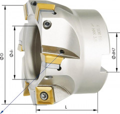 Fraise surfacer-dresser 90° D9 arrosage central D125mm pour SDMT12