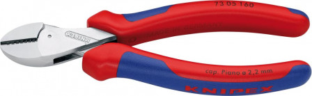 Pince coupante diagonale compacte chromée avec branches en plastique 160mm 
