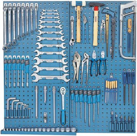 Jeu d'outils Universal 100 pcs. dans une armoire en tôle d'acier 