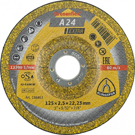 Meule à tronçonner coudéeA24 Extra 115x2,5mm 