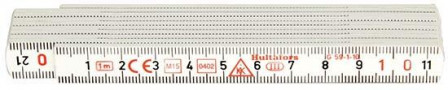 Mètre pliant plastique blanc 1m 