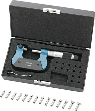 Micromètre avec embouts interchangeables 0-25mm 