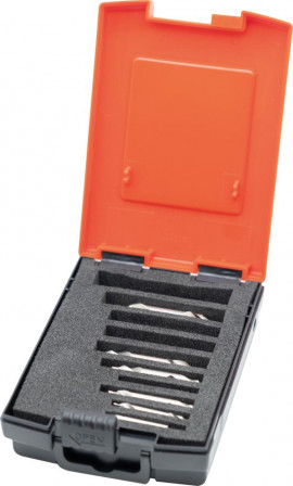 Jeu forets centr. DIN333 HSSCo5 forme A 1,0-4,0mm 6 pièces 