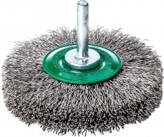 Brosse ronde V4A ond. avec tige 70x10x0,3mm  