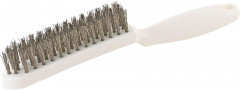 Brosse mét. poig. plast. Inox ondulé 4 rangées  