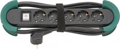 Rallonge multiprises H05VV-F3G1,5 3m 5 prises rétracteur et crochet 