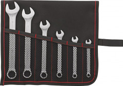 Jeu de clés mixtes DIN3113A 7-19mm 6 pcs, ds sac roulettes  