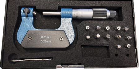 Micromètre avec embouts interchangeables 0-25mm 