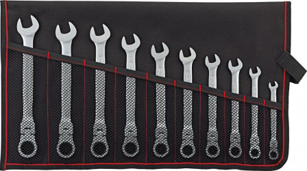 Jeu de clés à cliquet artic. 8-19 mm 10 pcs ds sacroulet. 