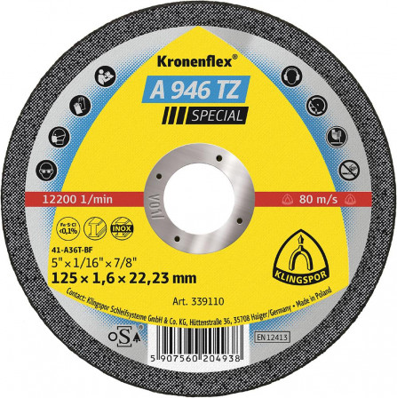 Meule à tronçonner A946TZ115x1,6mm droite 25 pcs. , dans boîte plastique 