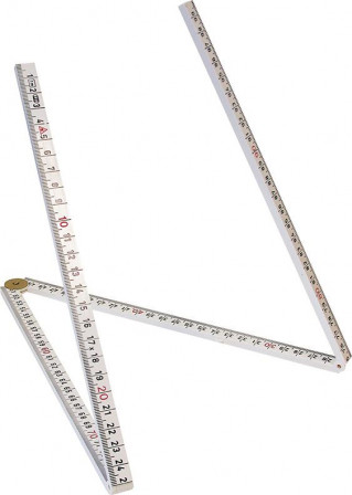 Mètre pliant plastique 1mx13mm blanc 4 éléments 