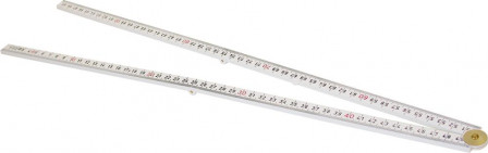 Mètre pliant plastique 1mx13mm blanc 4 éléments 