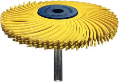 Brosse radiale sur tige Ø 51x6,4mm A80 jaune type TC, S6x40mm  