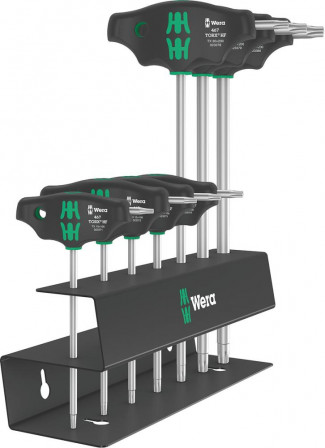 Jeu de tournevis manche en T sur support droit 7 pcs T6-30 porte-vis prise de force latérale 
