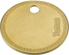 Jeton à outils laiton Ø 27mm perforé avec bord perlé 