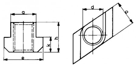 Tasseau losange DIN510 M8x10mm 