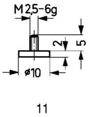 Touche de mesure carbure type 11/10,0mm 