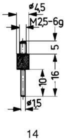 Touche de mesure carbure type 14/1,5mm 