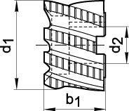 Fraise 2 tailles alésage DIN1880 HSSCo8 typeNF 80x45mm  