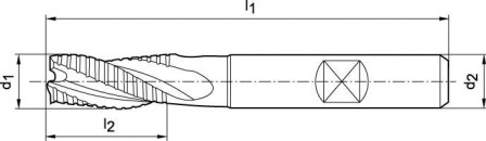 Fraise courte DIN844 HSSCo8 type NF D3 10mm  