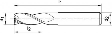 Fraise DIN6527 carbure monobloc FIRE D3 2,0mm  