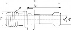 Tirette JISB6339 BT40 45° arrosage central  