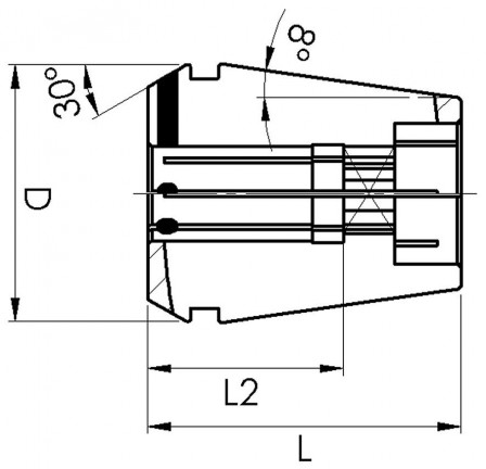 Pince de serrage réduite avec carré GERC40- 14x11,2  