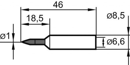 Panne DUR n° 832 1,0mm pointue, rallongée 