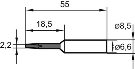 Panne DUR n° 832 2,2mm burin, rallongée 